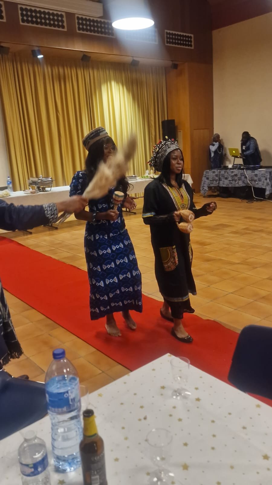Danseuses en tenue traditionnelle sur le tapis rouge